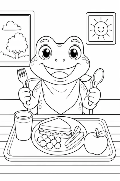 Coloriage de À la cantine à imprimer