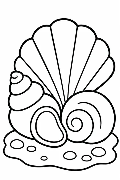 Coloriage de Les coquillages à imprimer