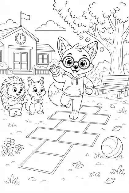 Coloriage de La récréation à imprimer