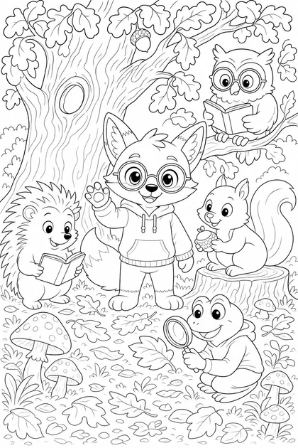Coloriage de Les animaux de la forêt à imprimer