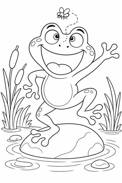 Coloriage de La grenouille rigolote à imprimer