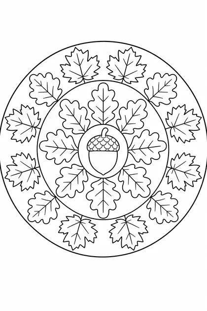 Coloriage de Mandala feuilles d'automne à imprimer