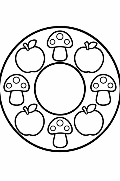 Coloriage de Mandala d'automne maternelle à imprimer