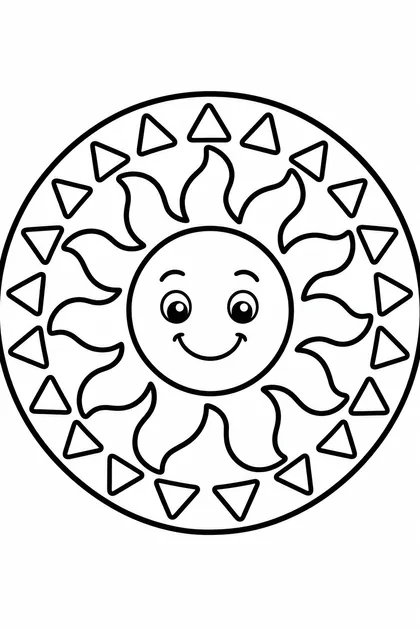 Coloriage de Mandala soleil à imprimer