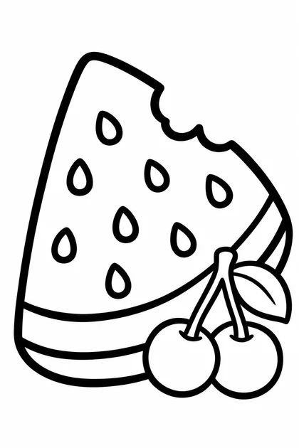 Coloriage de La pastèque à imprimer