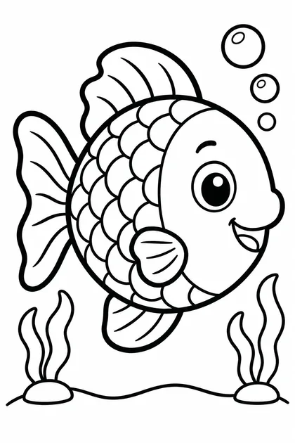 Coloriage de Le poisson rigolo à imprimer