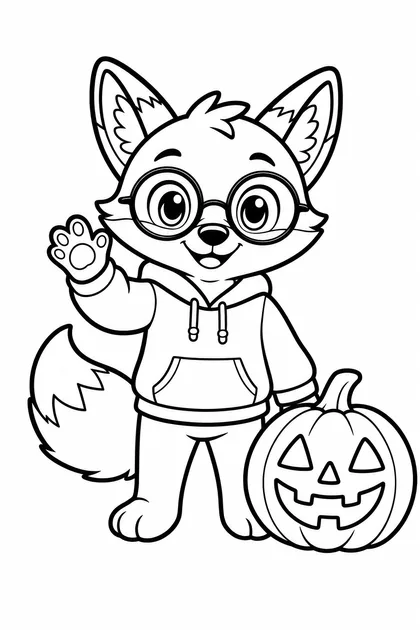 Coloriage de Ren et la citrouille à imprimer