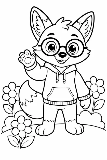 Coloriage de Ren et les fleurs à imprimer