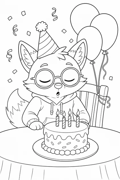 Coloriage de Ren souffle ses bougies à imprimer