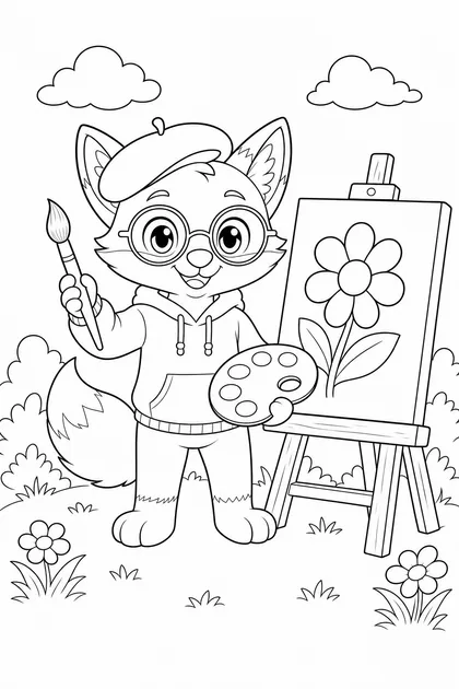 Coloriage de Ren l'artiste à imprimer