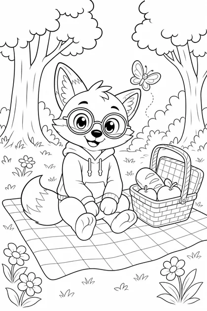 Coloriage de Le pique-nique à imprimer