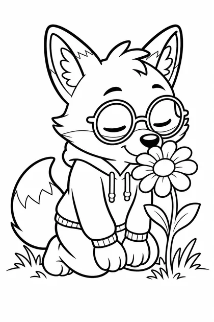 Coloriage de Ren sent la fleur à imprimer