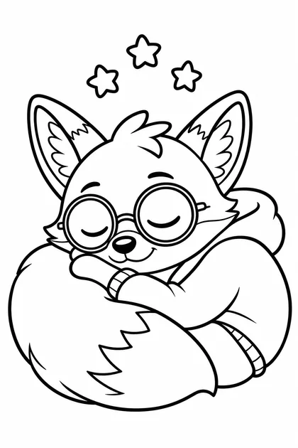Coloriage de Ren dort à imprimer